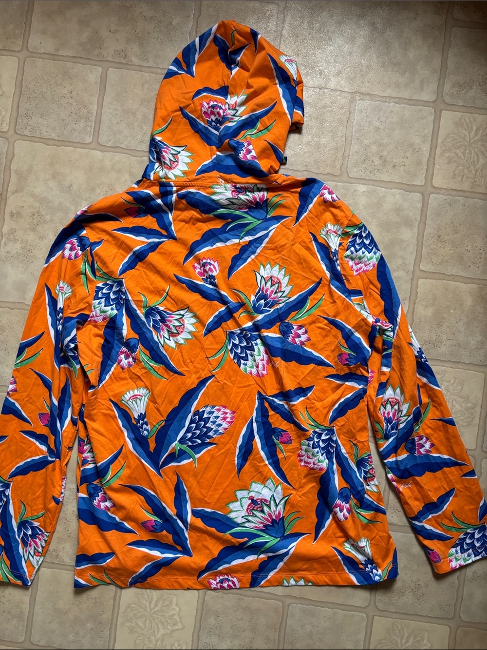 NWT Polo Ralph Lauren Men's Orange Graphic Print Jersey Hooded T-Shirt Size XL - Picture 2 of 7